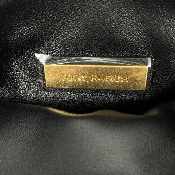 Tory Burch Eleanor Satin Bow Evening Clutch Bag Black - Picture 13 of 14